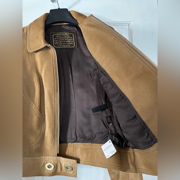 Coach Hair Calf Jacket size 8 Camel color - Picture 4 of 7